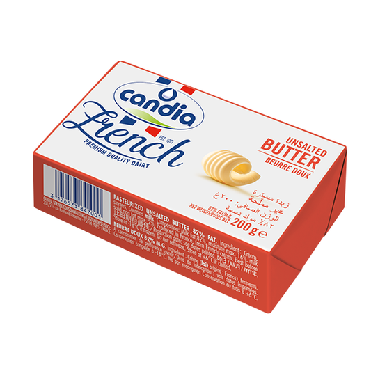 CANDIA FRENCH Butter Block Unsalted 82% Fat (200g)